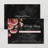 Romantic en Moody Pink Bouquet | Meesopties RSVP Kaartje (Voorkant / Achterkant)