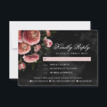 Romantic en Moody Pink Bouquet | Meesopties RSVP Kaartje<br><div class="desc">Romantisch en humeurig, deze formele trouwreactiekaart is perfect voor een geavanceerde moderne bruiloft. Het vochtige bloemontwerp is voorzien van een natuurlijke bouquet van wazige roze en stoffige lavenderbloemen met donkergroene bladeren in een luxe vorm op een donkerzwarte achtergrond. Alle trouwgegevens kunnen worden aangepast aan de behoeften van uw speciale dag....</div>