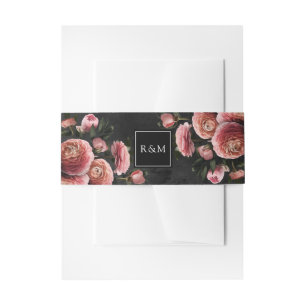 Romantic en Moody Pink Bouquet Uitnodigingen Wikkel
