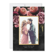 Romantic en Moody Pink | Floral Save the Date