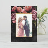 Romantic en Moody Pink | Floral Save the Date (Staand voorkant)