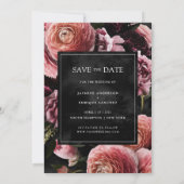 Romantic en Moody Pink | Floral Save the Date Kaart (Achterkant)