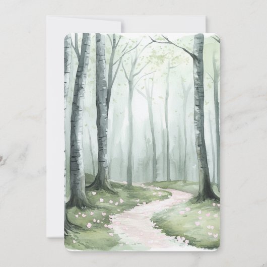 Romantic Enchanted Forest Birthday Kaart (Achterkant)