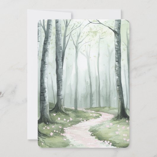 Romantic Enchanted Forest Bridal Shower Kaart (Achterkant)