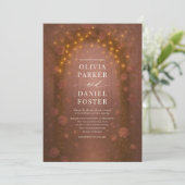 Romantic Enchanted Forest Fairy Lights Wedding Kaart (Staand voorkant)