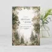 Romantic Enchanted Forest Vintage Oil Painting Kaart (Staand voorkant)