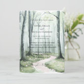 Romantic Enchanted Forest Wedding Kaart (Staand voorkant)
