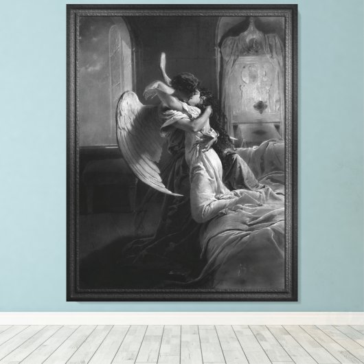 Romantic Encounter van Mihaly von Zichy Canvas Afdruk (Insitu (Houten vloer))