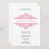 Romantic Engagement Party-uitnodigingskaart Kaart (Voorkant / Achterkant)
