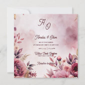 Romantic Ethereal Mauve Floral Wedding Invitation (Voorkant)