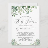 Romantic Eucalyptus Baby shower Kaart (Voorkant)