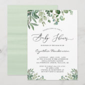 Romantic Eucalyptus Baby shower Kaart (Voorkant / Achterkant)