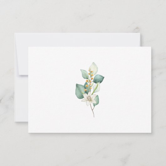 Romantic Eucalyptus Greenery leaves Wedding Save The Date (Achterkant)