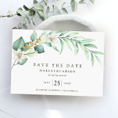 Romantic Eucalyptus Greenery leaves Wedding Save The Date