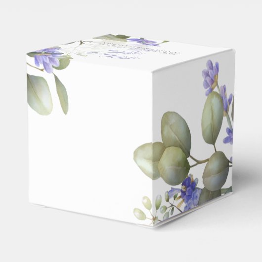 Romantic Eucalyptus & Lavender Weddenschap Box Bedankdoosjes (Achterkant)