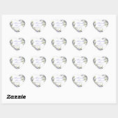 Romantic Eucalyptus & Lavender Weddenschap Hart Sticker (Vel)