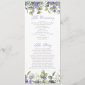 Romantic Eucalyptus & Lavender Weddenschap Programmakaart (Achterkant)