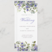 Romantic Eucalyptus & Lavender Weddenschap Programmakaart (Voorkant / Achterkant)