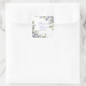 Romantic Eucalyptus & Lavender Weddenschap Vierkante Sticker (Tas)