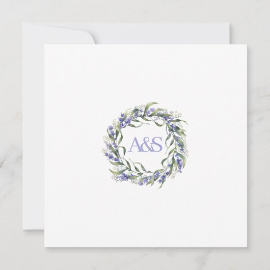 Romantic Eucalyptus & Lavender Wedding Invitation Kaart (Achterkant)