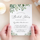 Romantic Eucalyptus Leaves Garden Vrijgezellenfees Kaart<br><div class="desc">Met dit Romantische Eucalyptus Garden Bridal Shower-uitnodiging die Greenery Eucalyptus Leaves met een prachtig Calligrafie-script kenmerkt, vieren we de bruid om te worden. Het is gemakkelijk om dit ontwerp aan te passen om uniek van u te zijn. De manuscripten "Bridal Brunch" en "Bridal Luncheon" zijn ook in deze sjabloon opgenomen....</div>