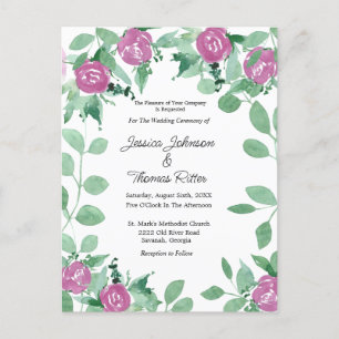 Romantic Eucalyptus roze Roses Weddenschap Briefkaart