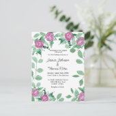 Romantic Eucalyptus roze Roses Weddenschap Briefkaart (Staand voorkant)