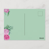 Romantic Eucalyptus roze Roses Weddenschap Briefkaart (Achterkant)