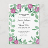 Romantic Eucalyptus roze Roses Weddenschap Briefkaart (Voorkant)