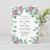 Romantic Eucalyptus roze Roses Weddenschap Kaart (Staand voorkant)