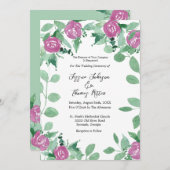 Romantic Eucalyptus roze Roses Weddenschap Kaart (Voorkant / Achterkant)