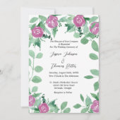 Romantic Eucalyptus roze Roses Weddenschap Kaart (Voorkant)