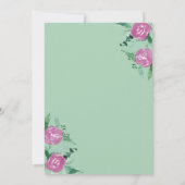 Romantic Eucalyptus roze Roses Weddenschap Kaart (Achterkant)