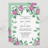 Romantic Eucalyptus roze Roses Weddenschap Kaart (Voorkant / Achterkant)