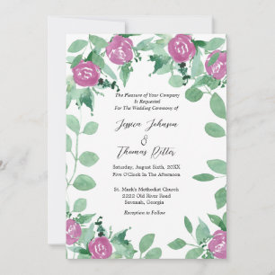 Romantic Eucalyptus roze Roses Weddenschap Kaart