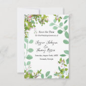 Romantic Eucalyptus Summer Weddenschap redt datum Save The Date (Voorkant)