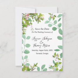 Romantic Eucalyptus Summer Weddenschap redt datum Save The Date