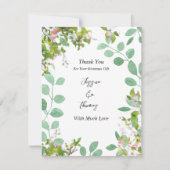 Romantic Eucalyptus Summer Wedding Bedankkaart (Voorkant)