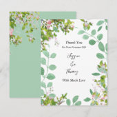 Romantic Eucalyptus Summer Wedding Bedankkaart (Voorkant / Achterkant)