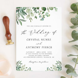 Romantic Eucalyptus Thleed Garden Wedding Kaart