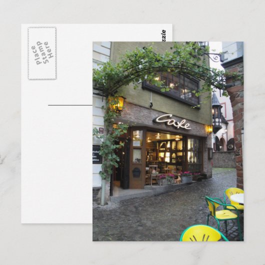 Romantic European Street Briefkaart (Voorkant / Achterkant)