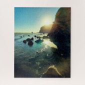 Romantic Evening Sun bij Bethells Beach Photo Legpuzzel (Verticaal)