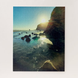 Romantic Evening Sun bij Bethells Beach Photo Legpuzzel