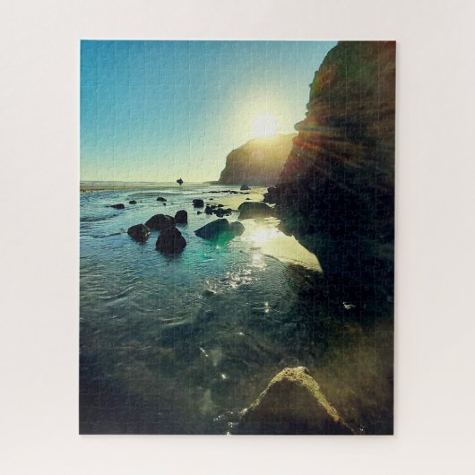 Romantic Evening Sun bij Bethells Beach Photo Legpuzzel (Verticaal)