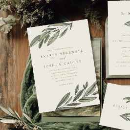 Romantic Evergreen Wedding Invitation Save The Date
