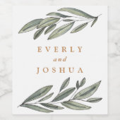 Romantic Evergreen Wijn Etiket (Enkel label)