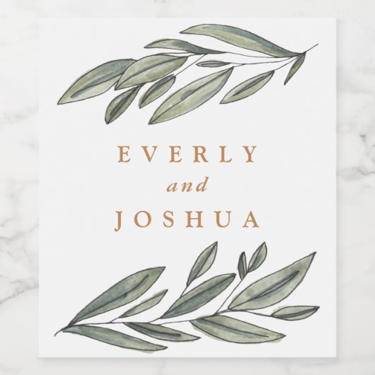 Romantic Evergreen Wijn Etiket (Enkel label)