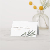 Romantic Evergreens Wedding Folded Plaatskaartje (Achterkant)