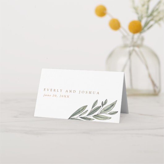 Romantic Evergreens Wedding Folded Plaatskaartje (Achterkant)