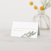 Romantic Evergreens Wedding Folded Plaatskaartje (Voorkant)